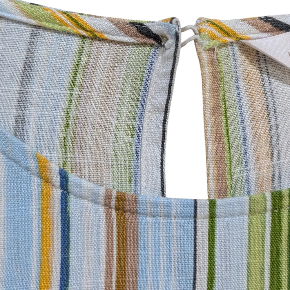 Lauren Conrad XL Colorful Vertical Stripe Top – Summer Festival Boho Chic Blouse - Picture 6 of 13